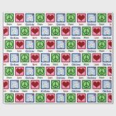 Peace Liebe Chickens Niedlich Hühner Weihnachten Geschenkpapier (Flach)