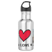 Peace Liebe Chihuahua Dog Lovers Edelstahlflasche (Vorderseite)