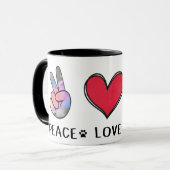 Peace Liebe Chihuahua Lovers Mug Tasse (Vorderseite Links)