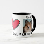 Peace Liebe Chihuahua Lovers Mug Tasse (VorderseiteRechts)