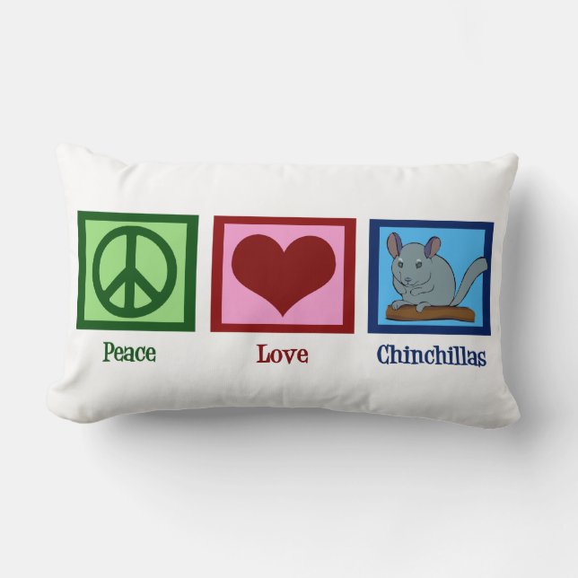 Peace Liebe Chinchillas Lendenkissen (Vorderseite)