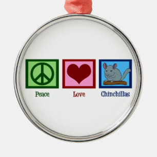 Peace Liebe Chinchillas Ornament Aus Metall