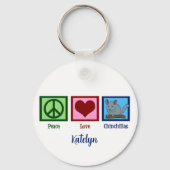 Peace Liebe Chinchillas Schlüsselanhänger (Vorderseite)