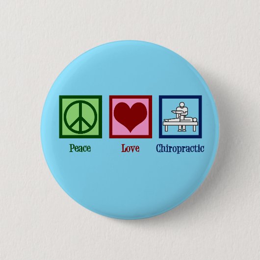 Peace Liebe Chiropractic - Niedlicher Chiropraktik Button (Vorderseite)