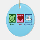 Peace Liebe Chiropractic - Niedlicher Chiropraktik Keramik Ornament (Links)