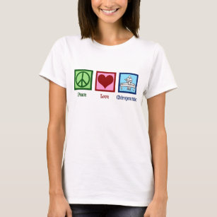 Peace Liebe Chiropractic - Niedlicher Chiropraktik T-Shirt