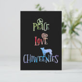 Peace Liebe Chiweenies Karte (Stehend Vorderseite)