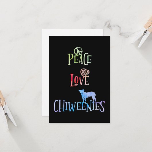 Peace Liebe Chiweenies Karte (Vorderseite/Rückseite Beispiel)