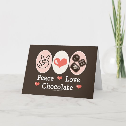 Peace Liebe Chocolate Blank Grußkarte Karte (Vorderseite)