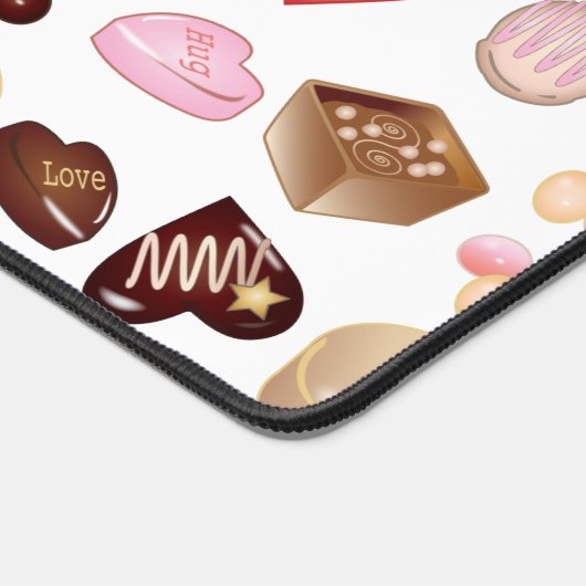 Peace Liebe Chocolate Candy Heart Pattern Schreibtischunterlage (Ecke)