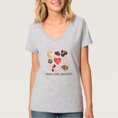 Peace Liebe Chocolate Candy Heart T-Shirt (Vorderseite)