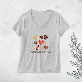 Peace Liebe Chocolate Candy Heart T-Shirt