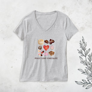 Peace Liebe Chocolate Candy Heart T-Shirt