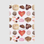Peace Liebe Chocolate Heart Print Golfhandtuch (Vorderseite)