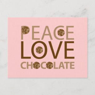 Peace Liebe Chocolate Postkarte