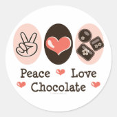 Peace Liebe Chocolate Sticker (Vorderseite)