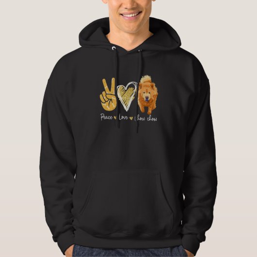 Peace Liebe Chow Chow Chow Dog Hoodie (Vorderseite)