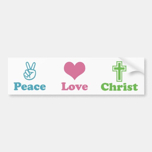 Peace Liebe Christ Autoaufkleber (Vorne)