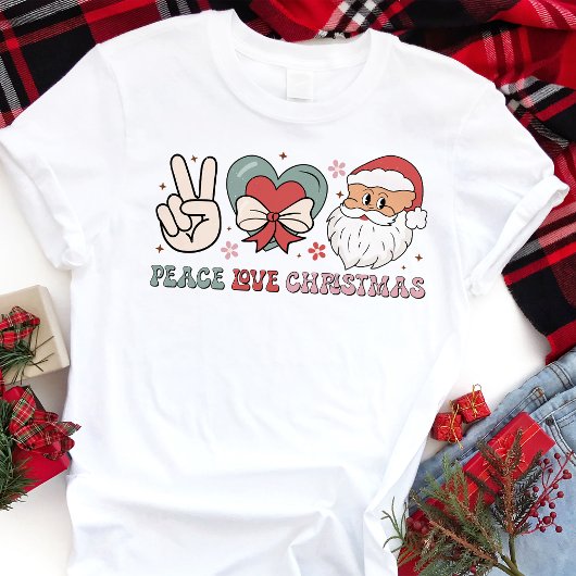Peace Liebe Christmas Groovy Tri-Blend Shirt