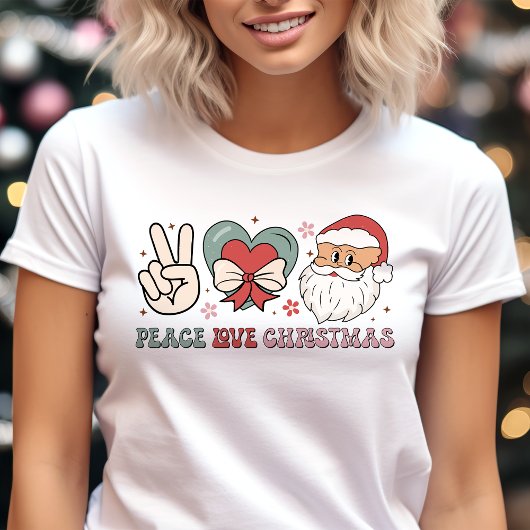 Peace Liebe Christmas Groovy Tri-Blend Shirt