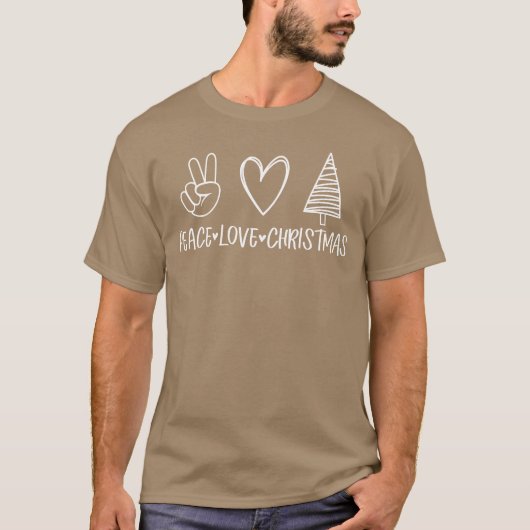Peace Liebe Christmas with Heart and Christmasree T-Shirt (Vorderseite)