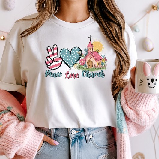 Peace Liebe Church Retro Christlich T-Shirt