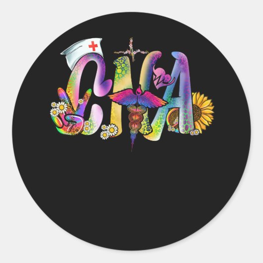 Peace Liebe CNA Nurse Certified Nurse Assistant L Runder Aufkleber (Vorderseite)