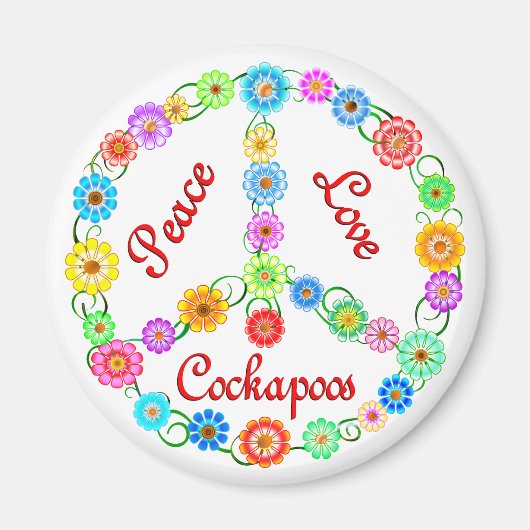 Peace Liebe Cockapoos Magnet (Vorne)