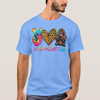 Peace Liebe Cocker Spaniel Gefärbte Krawatte Hund  T-Shirt