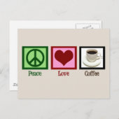 Peace Liebe Coffee Custom Café Postkarte (Vorne/Hinten)