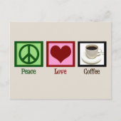 Peace Liebe Coffee Custom Café Postkarte (Vorderseite)