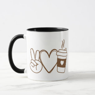 Peace Liebe Coffee Einfaches und stilvolles Coff Tasse