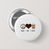 Peace Liebe Coffee Herbst Herbstsaison Erntedank Button (Vorne & Hinten)