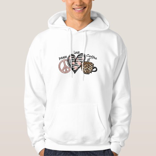Peace Liebe Coffee Hoodie (Vorderseite)