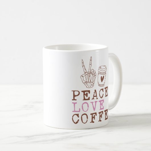 Peace Liebe Coffee Kaffeetasse (VorderseiteRechts)