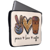 Peace Liebe Coffee Laptopschutzhülle (Vorne Rechts)
