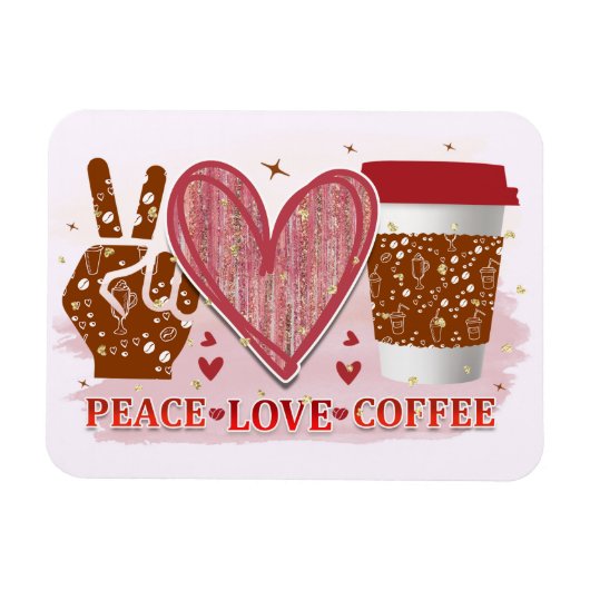Peace Liebe Coffee Magnet (Horizontal)
