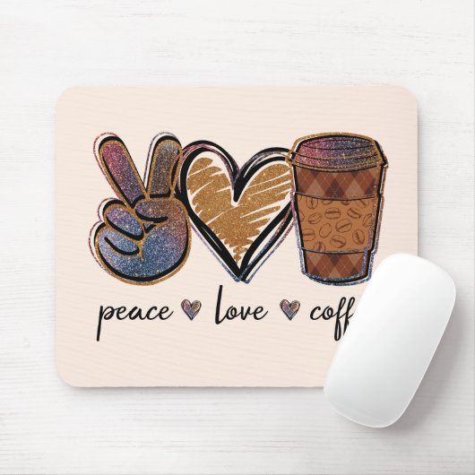 Peace Liebe Coffee Mousepad (Mit Mouse)