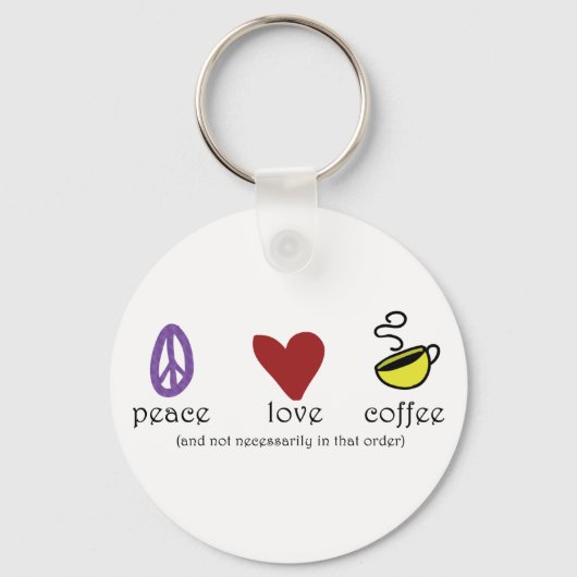 Peace Liebe Coffee Schlüsselanhänger (Vorderseite)
