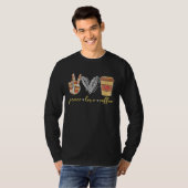 Peace Liebe Coffee Tasse Coffeine Hippie T-Shirt (Vorne ganz)