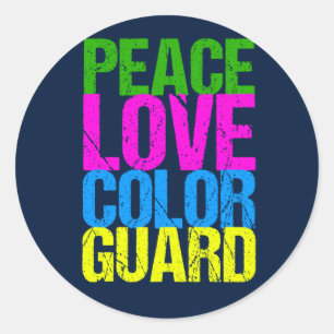 Peace Liebe Color Guard Runder Aufkleber