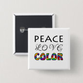 Peace Liebe Color Rainbow Design Button (Vorne & Hinten)
