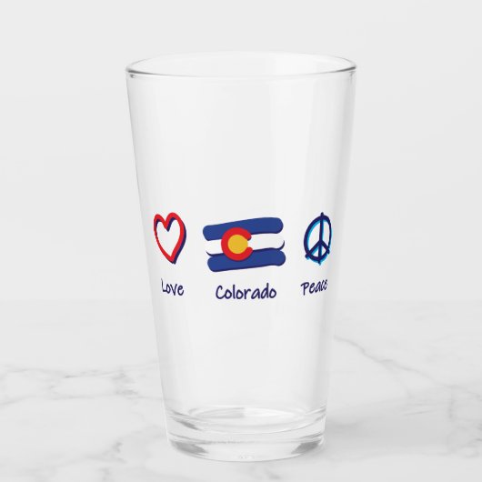 Peace Liebe Colorado Glas (Vorderseite)