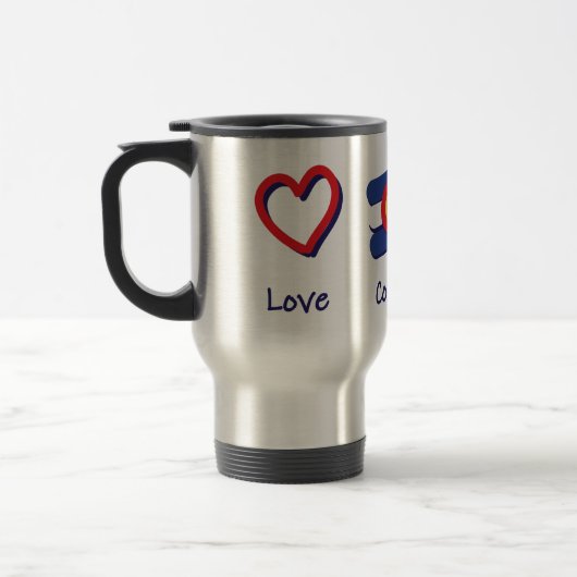 Peace Liebe Colorado Reisebecher (Links)