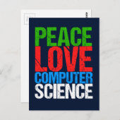 Peace Liebe Computerwissenschaft Postkarte (Vorne/Hinten)
