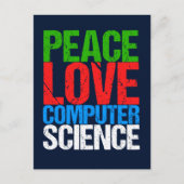 Peace Liebe Computerwissenschaft Postkarte (Vorderseite)