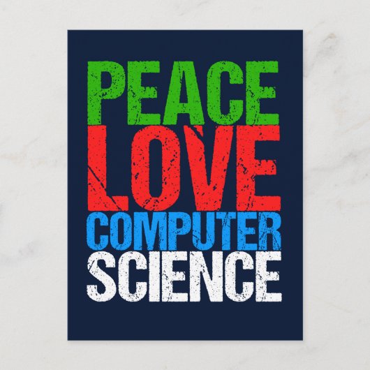 Peace Liebe Computerwissenschaft Postkarte (Vorderseite)