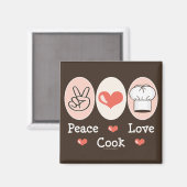 Peace Liebe Cook Magnet (Vorderseite/Rückseite)