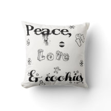 Peace Liebe & Cookies Weihnachts-Kopfkissendesign