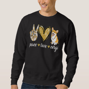 Peace Liebe Corgi Dog Mama Muttertag Corgi Sweatshirt